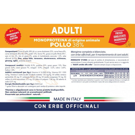 Vet Line Adulti Pollo 12,5kg + 1,5kg OMAGGIO