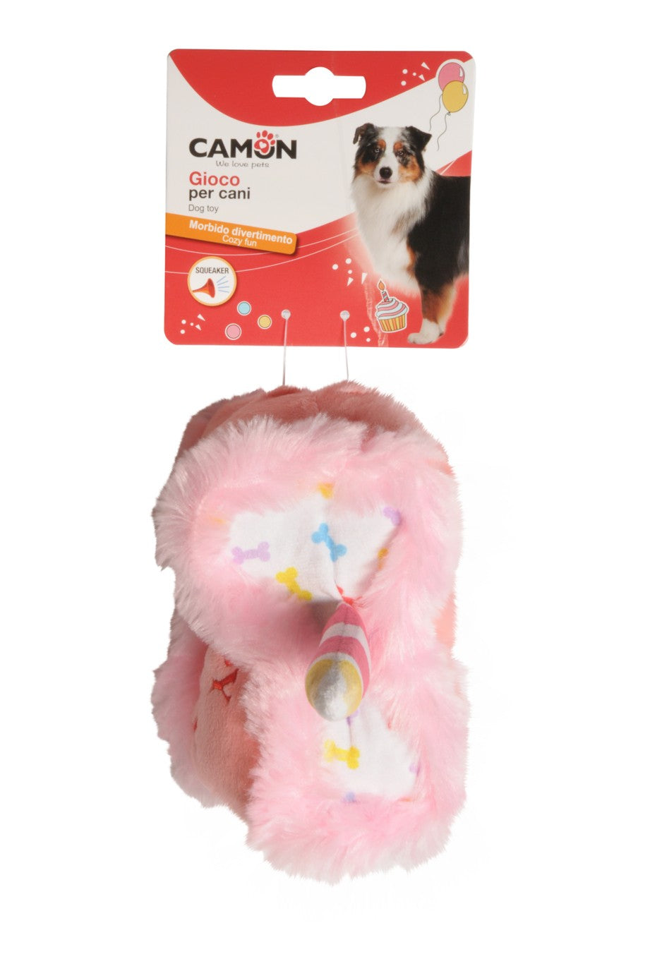 Camon Gioco Torta di Compleanno in Peluche con Candelina 16cm