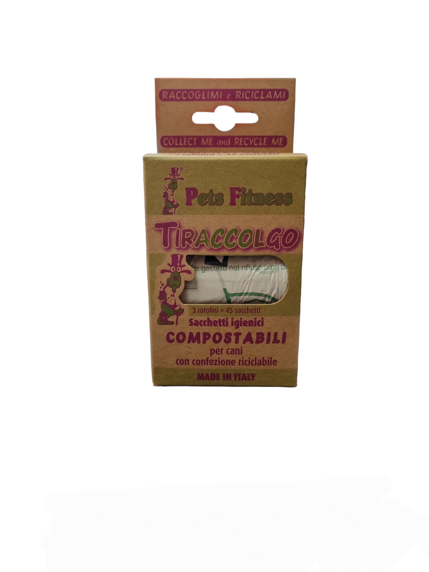Ti Raccolgo sacchetti igienici COMPOSTABILI 3 rotoli da 15 sacchetti