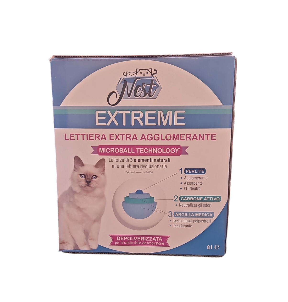 Nest Extreme Sabbia per Gatti Lettiera Extra Agglomerante 8lt