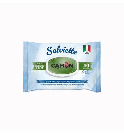 Camon Salviette Detergenti per Cani e Gatti 40pz
