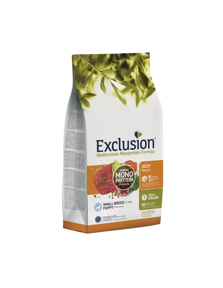 Exclusion Puppy Small Breed Mediterraneo Monoproteico Manzo 2 kg