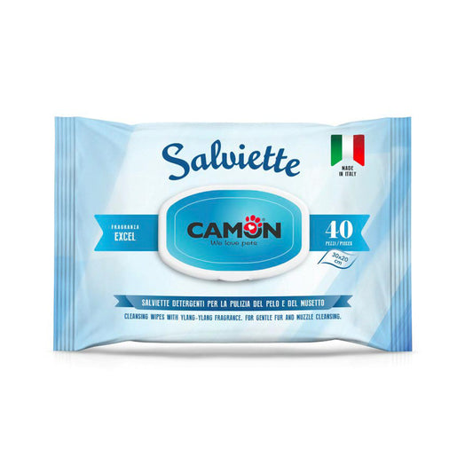 Camon Salviette Detergenti per Cani e Gatti 40pz