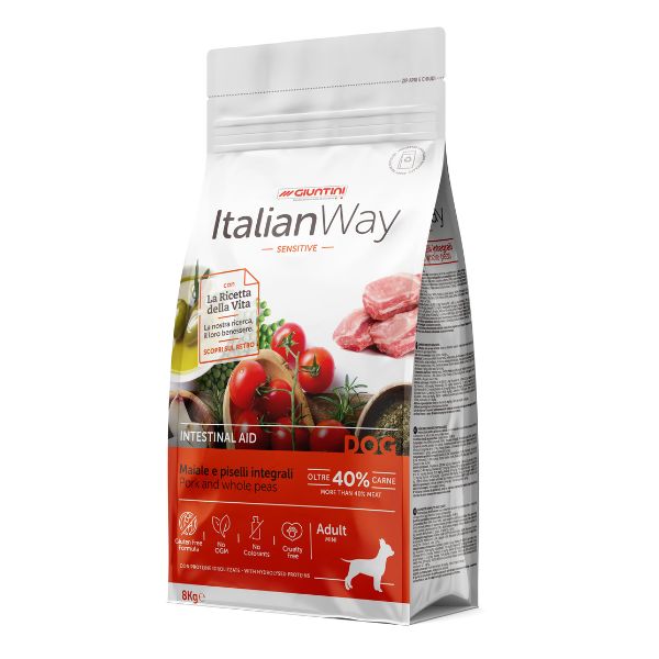 Giuntini Italian Way Intestinal Aid - Adult Mini Maiale e Piselli Integrali 8kg