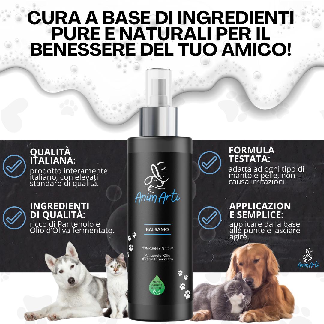 AnimArtì Balsamo Spray Districante e Lenitivo per Cani e Gatti - 98% Origine Vegetale 200ml