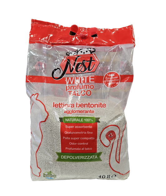 Nest cat litter agglomerante profumata al Talco 10lt