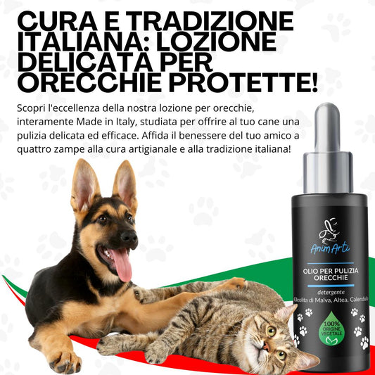 AnimArtì Olio Pulizia Orecchie - 100% Origine Vegetale - 30ml