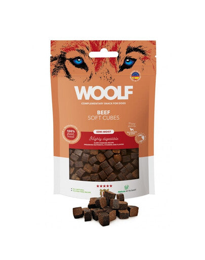 NEW WOOLF Soft Cubes - Morbidi Cubetti 100% Carne 100g x 6 PACK