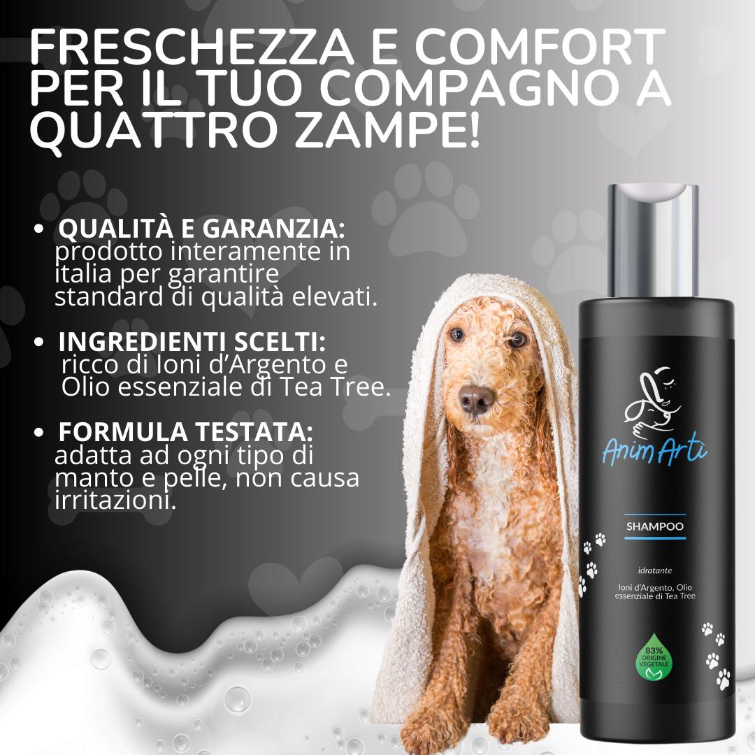 AnimArtì Shampoo Idratante per Cani e Gatti - Olio Essenziale Tea Tree 200ml