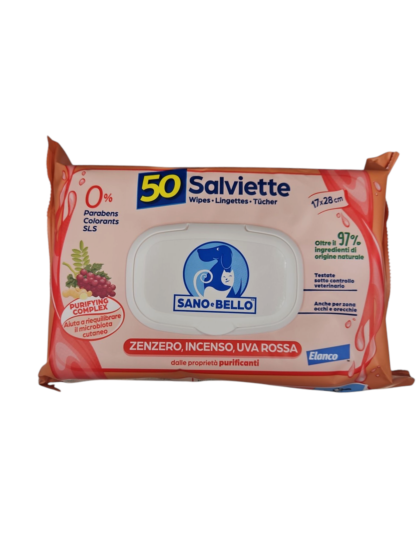 Sano e Bello Salviette Umidificate Cani e Gatti - 50 pezzi