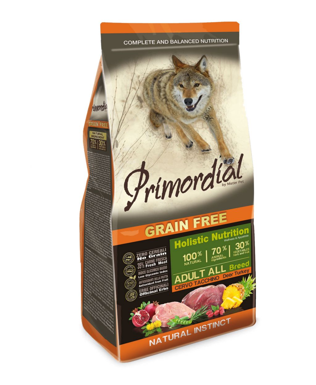 Primordial Adult All Breed Cervo & Tacchino Grain Free 12kg