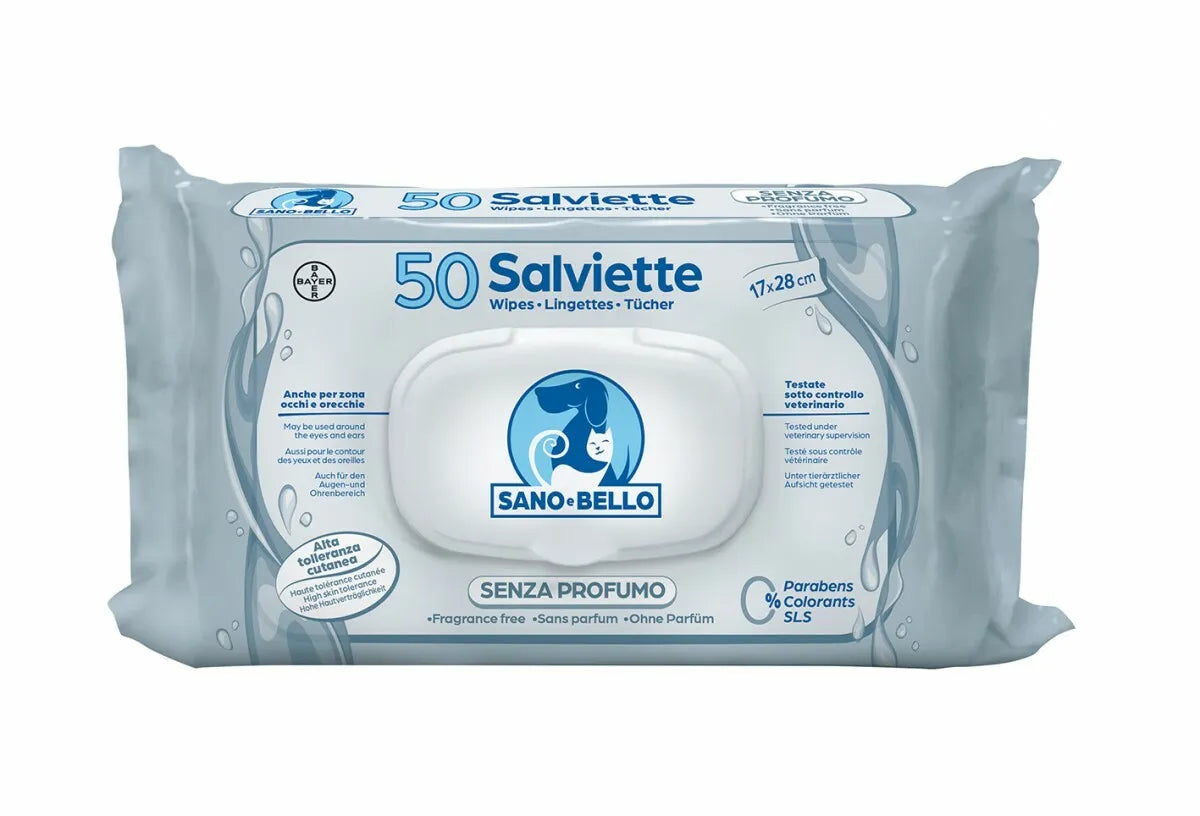 Sano e Bello Salviette Umidificate Cani e Gatti - 50 pezzi