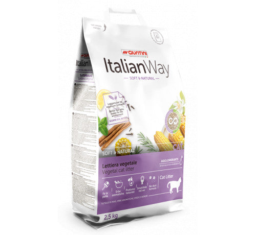 Italian Way Lettiera Vegetale per Gatti - Agglomerante - Profumo Naturale 2,5kg