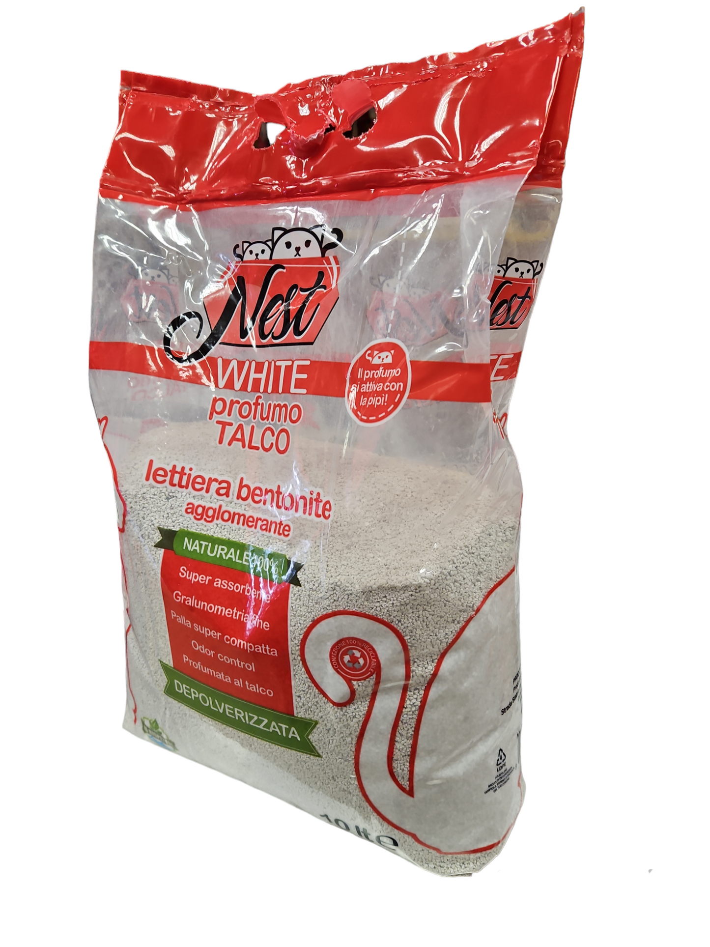 Nest cat litter agglomerante profumata al Talco 10lt