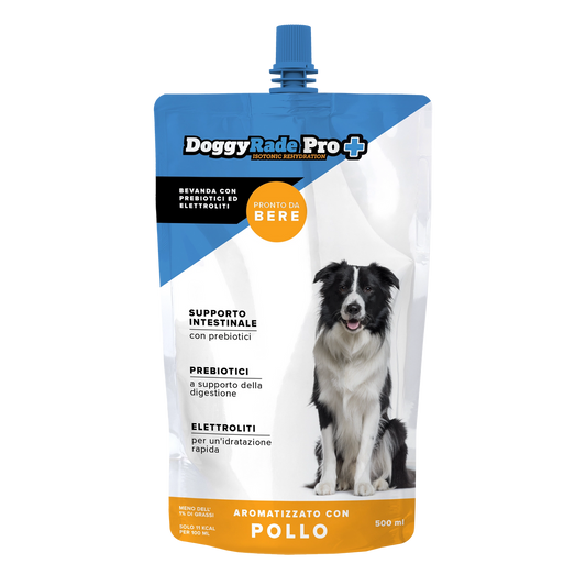 DoggyRade Pro+ Isotonic Rehydration per Cani - Bevanda con Prebiotici ed Elettroliti 500ml