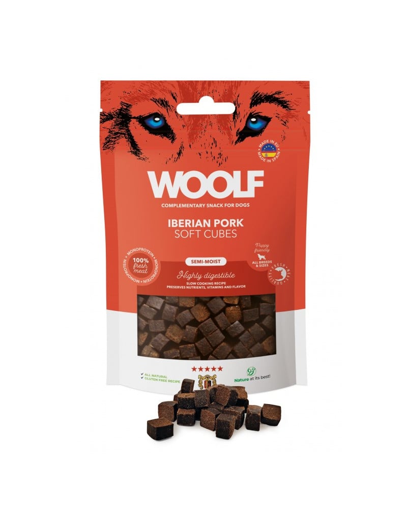 NEW WOOLF Soft Cubes - Morbidi Cubetti 100% Carne 100g x 6 PACK