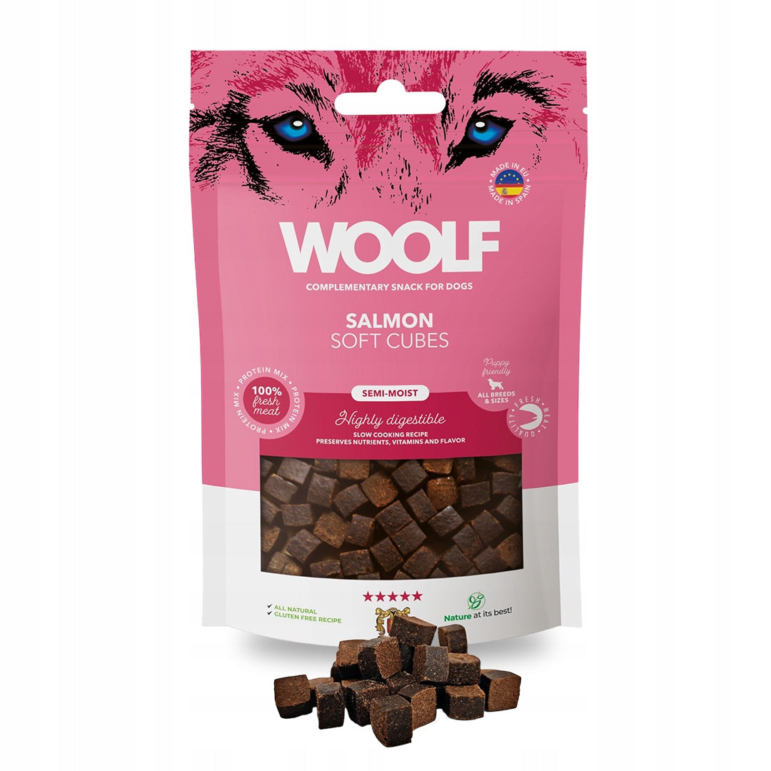 NEW WOOLF Soft Cubes - Morbidi Cubetti 100% Carne 100g x 6 PACK