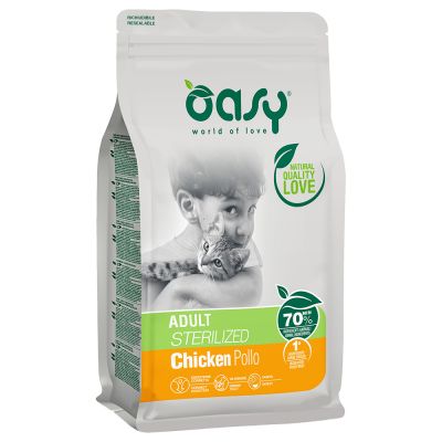 Oasy Adult cat Sterilised pollo 300gr