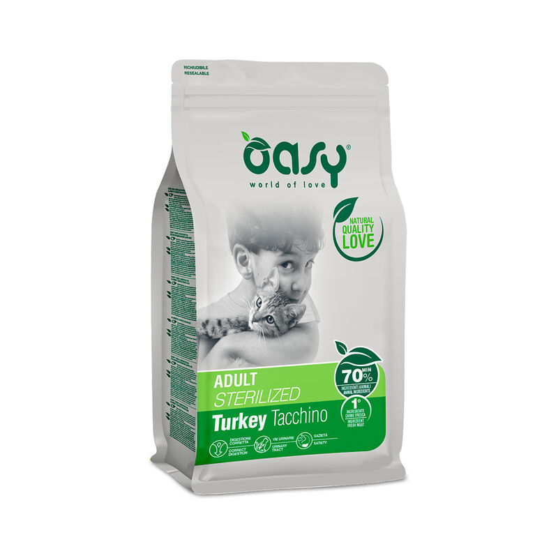 Oasy Cat adult Sterilised tacchino 300gr