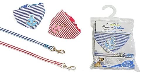 Croci Parure collare bandana con guinzaglio