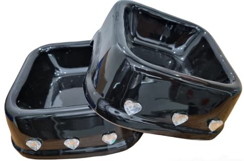 Ciotola in ceramica con strass cuore 15,5cm