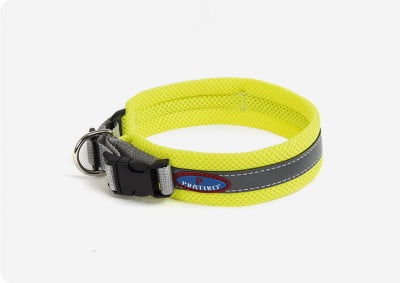 PRATIKO collare in rete giallo con banda fluo