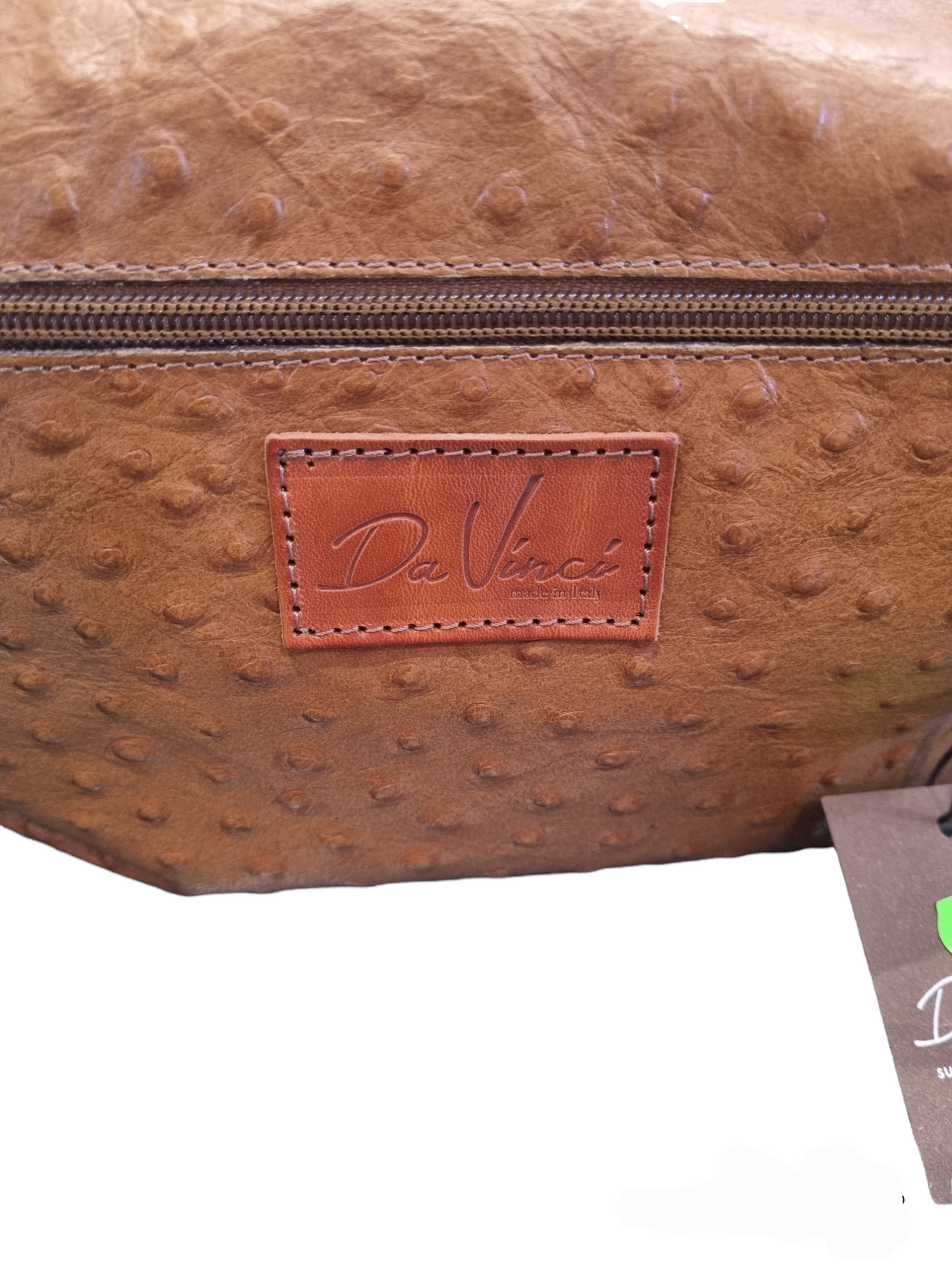 DA VINCI borsa per cani in pelle, stampa struzzo, 36x25cm