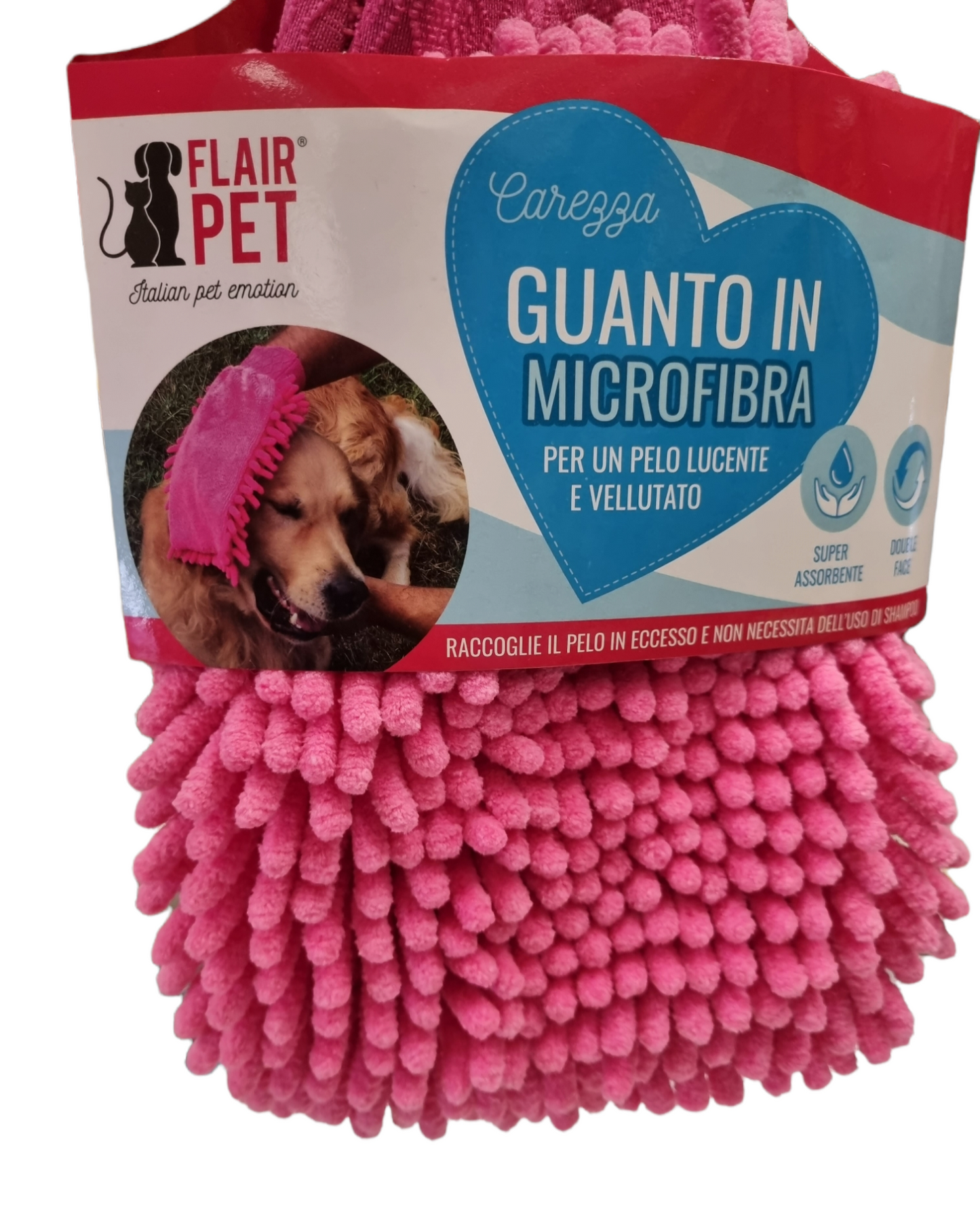 Guanto in microfibra, per un pelo lucente e vellutato.