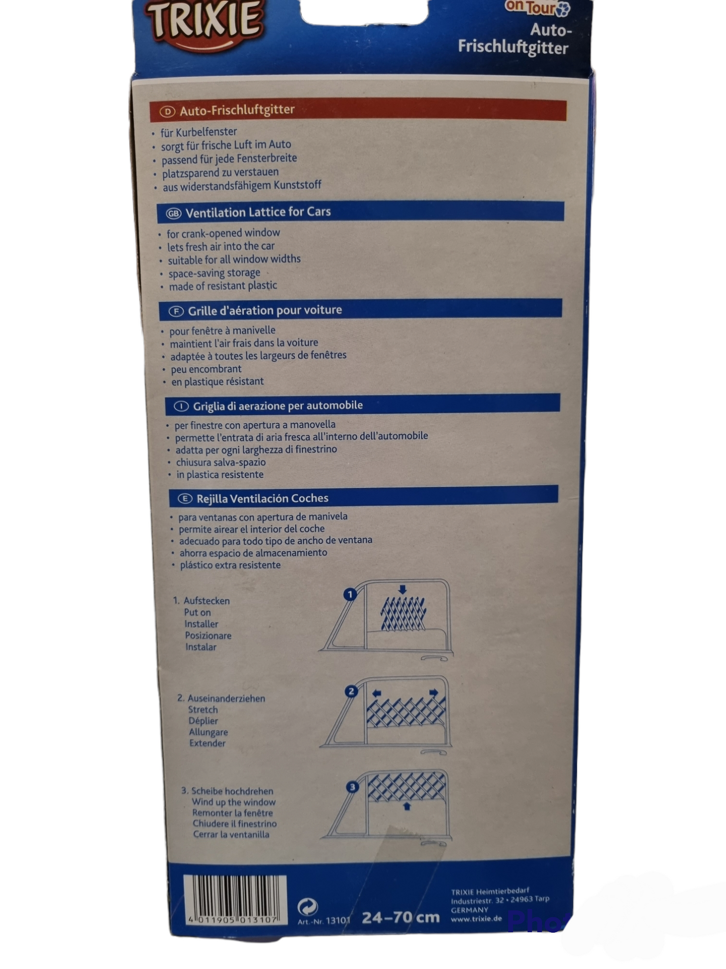 Griglia di protezione per finestrino auto