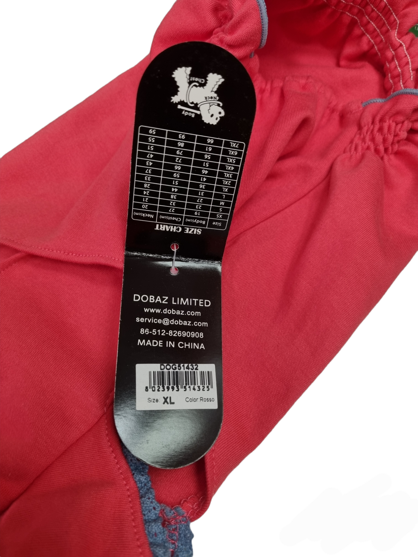 Dobaz magliettina per cani 100% cotone mis. 36 cm