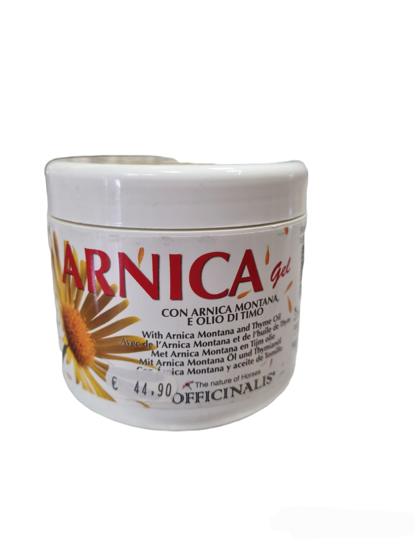Arnica Gel 500ml. Arnica montana e olio di timo. Per cavalli.