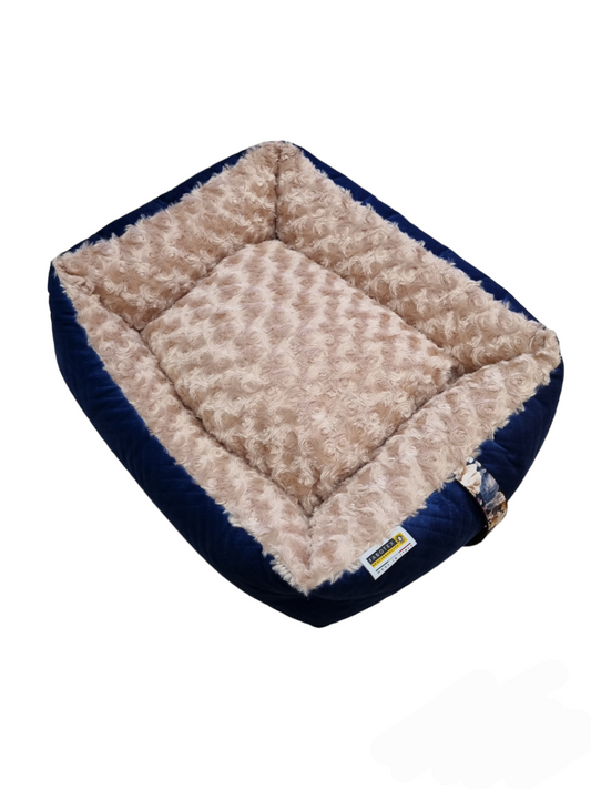 FABOTEX cuccia rettangolare VELVET BLU in velluto.