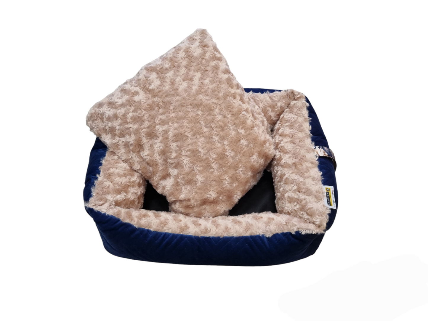 FABOTEX cuccia rettangolare VELVET BLU in velluto.