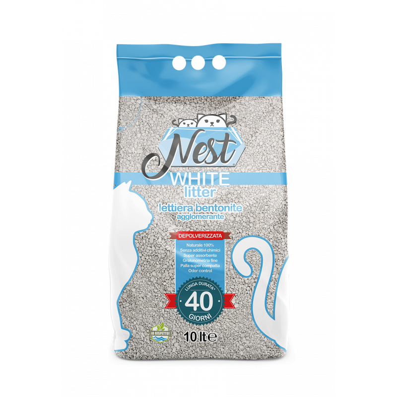 Nest cat litter agglomerante bianca 10lt