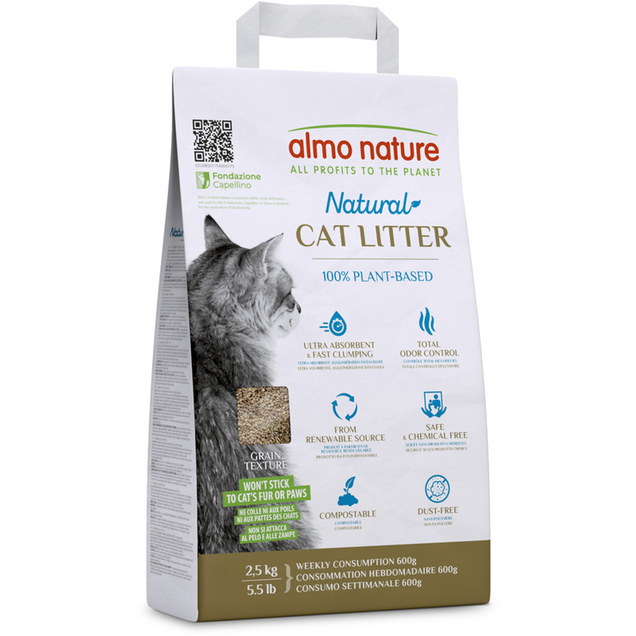 Almo Nature lettiera per gatti Natural Ultra Assorbente