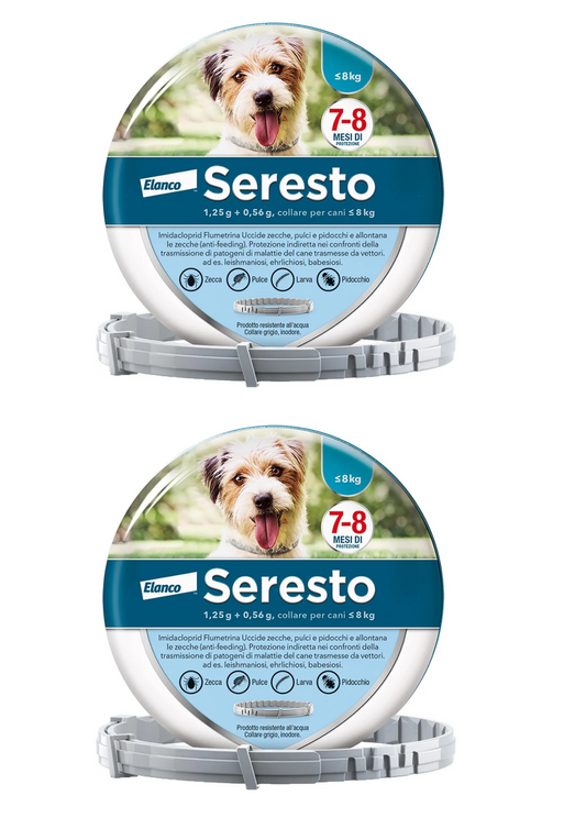 Seresto Collare Antiparassitario per Cani fino 8kg PROMO 2 Collari