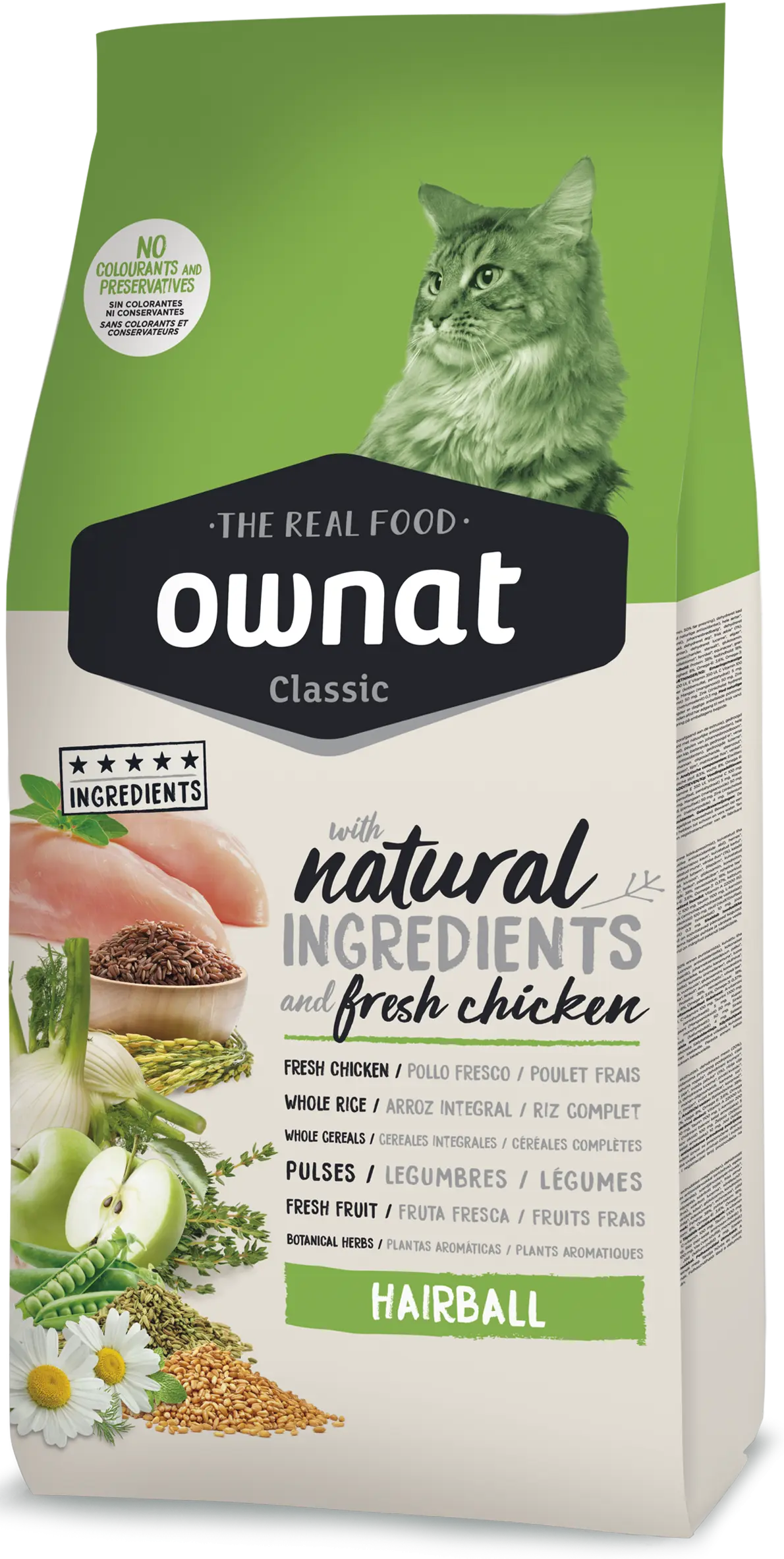 Ownat Crocchette Gatto HairBall Pollo 1,5kg