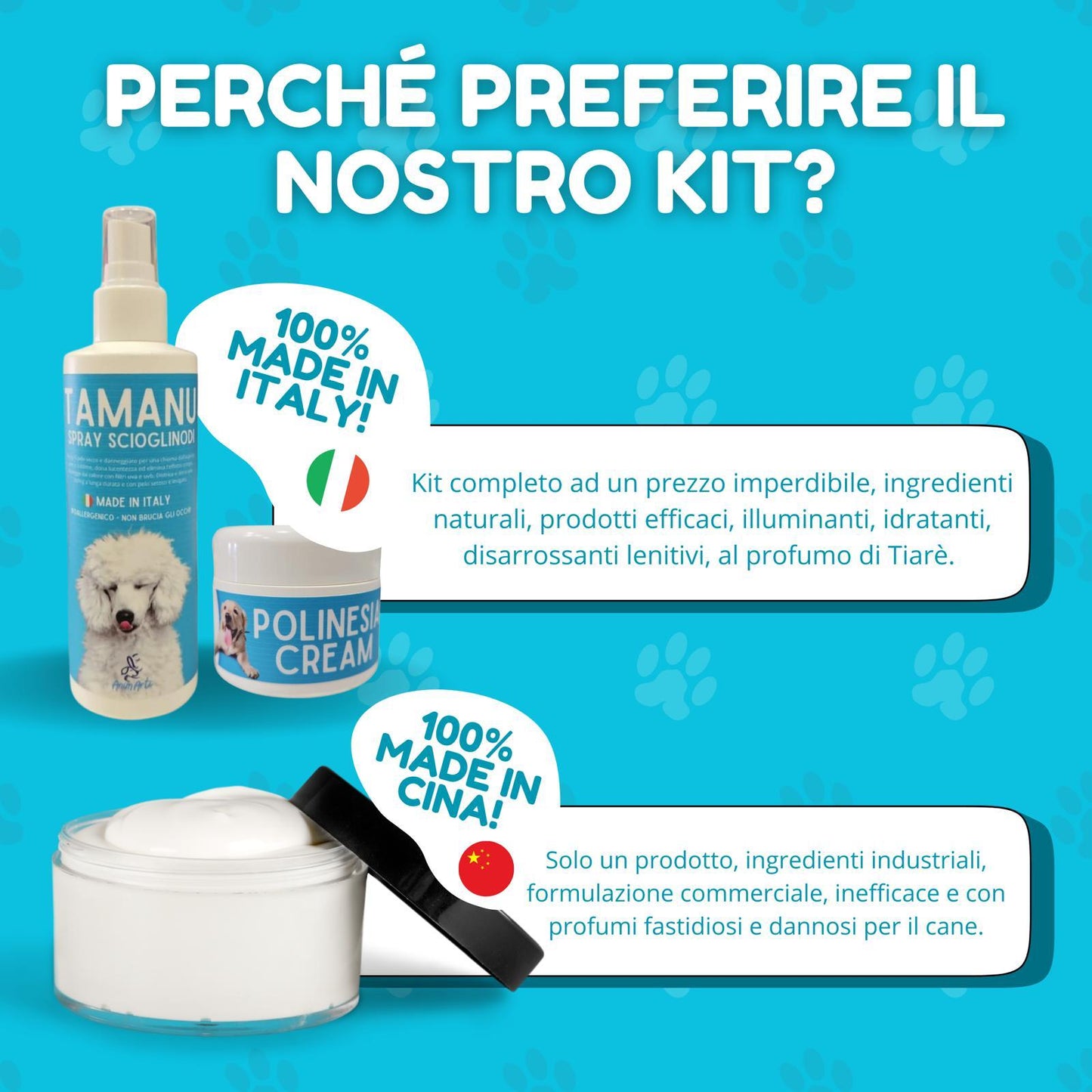 AnimArtì Kit Benessere Pelo Zampe e Naso - Sciogli Nodi Pelo Cane 200ml più Balsamo Zampe Cane e Naso 100ml - Naturale - Ipoallergenico - Made in Italy.