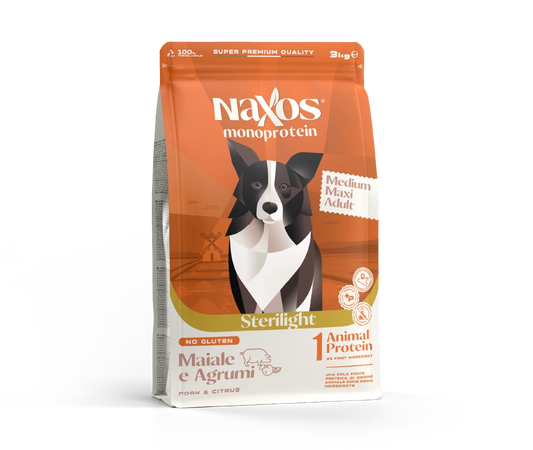 Naxos Monoprotein Sterilight Medium/Maxi Maiale e Agrumi 12kg