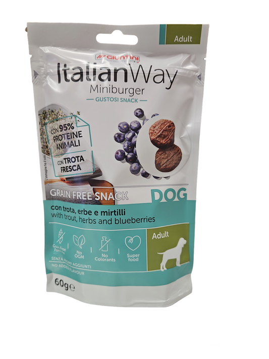 Italian Way Grain Free Snack per Cani MiniBurger 60g