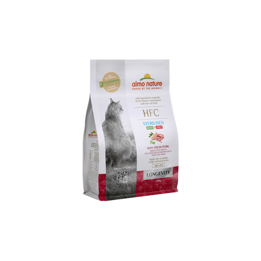 Almo Nature HFC Sterilised Longevity Maiale fresco crocchette per gatto 1,2 kg