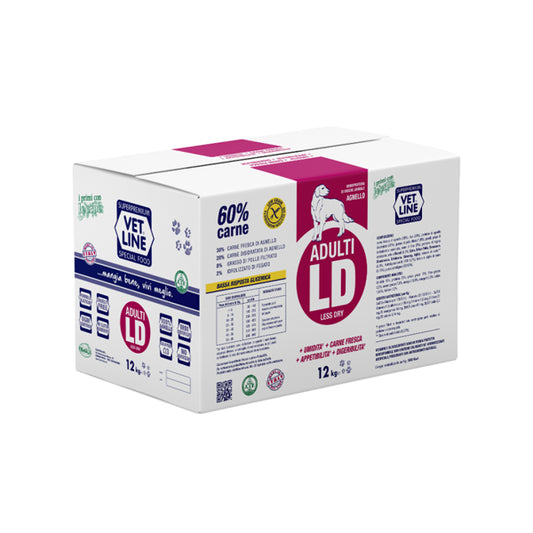 Vet Line LD Less Dry adulti Agnello 12kg