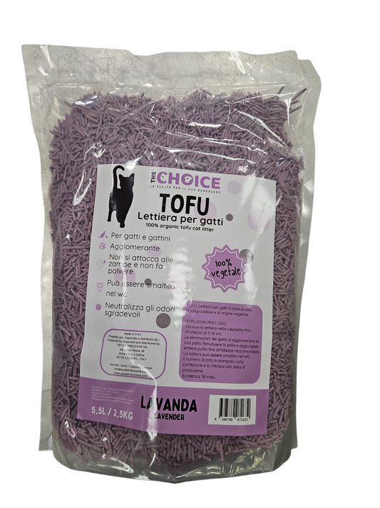 Lettiera per Gatti TOFU 100% vegetale - Lavanda - 5,5lt 2,5kg