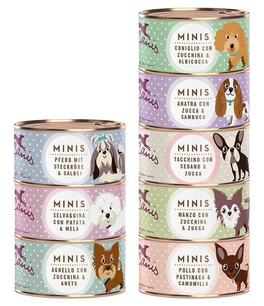 Terra Canis Pacchetto Introduttivo - Minis 8x100g - Ricco di Calcio, Sano e Grain Free
