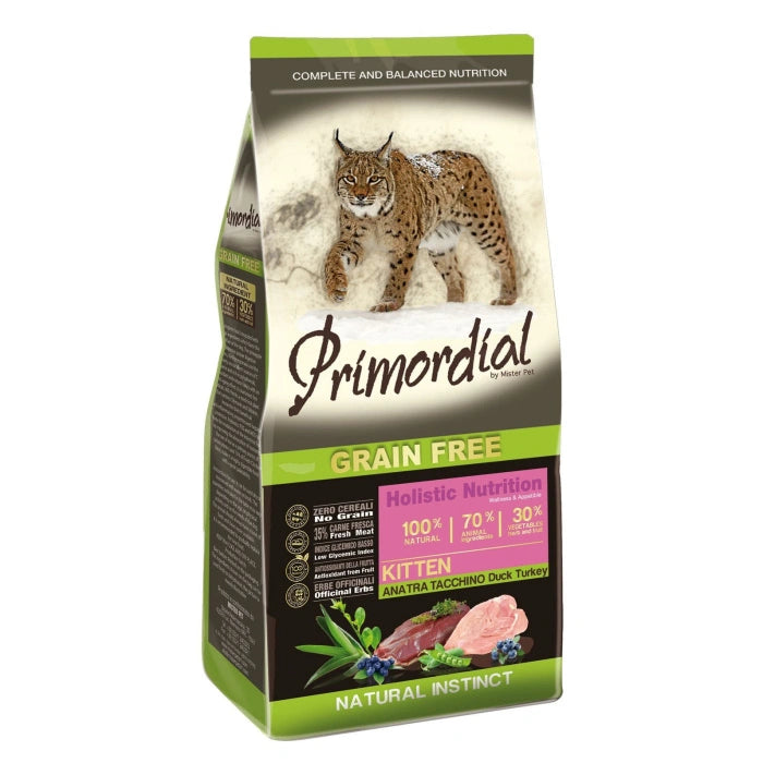 Primordial Croccantini per Gattini - Kitten Grain Free - Anatra e Tacchino 400g