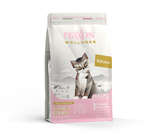 Naxos Conca D'oro Kitten - Croccantini per Gattini - Pollo Tacchino e Anatra 1,5kg