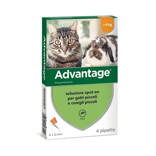 Advantage Spot-On Antiparassitario per Gatti <4kg -  2 PACK