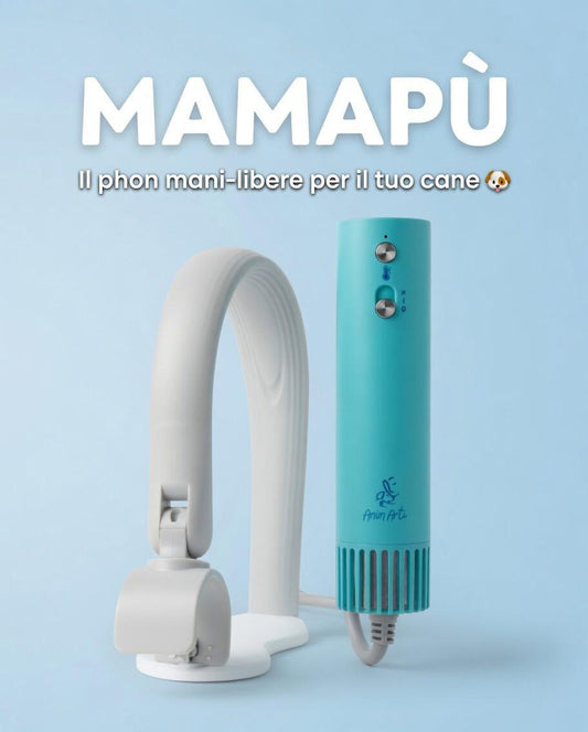 AnimArtì MAMAPÙ Phon per Cani - Asciugatura a Mani Libere con Supporto da Collo - 1400W