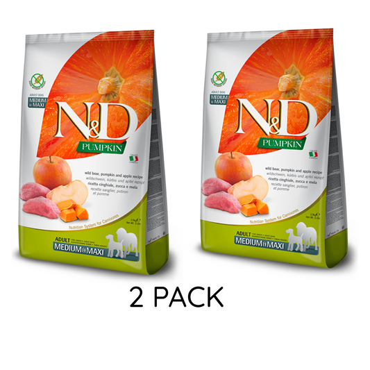 Farmina N&D Adult Medium/Maxi Cinghiale Zucca e Mela 2,5kg 2 PACK