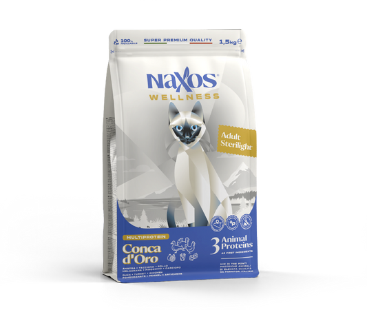 Naxos Conca d'Oro - Croccantini per Gatti Sterilizzati - Anatra Tacchino e Pollo 1,5kg